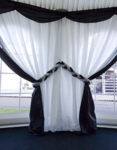 lined window drape pleated